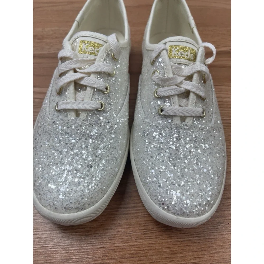 Keds Champion Glitter Lace Up Women's Sneakers Size 6.5 Cream NEW‎